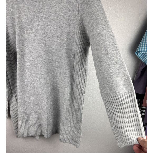 LOVE ELLIE Heather Grey Relaxed Fit Open Front Ribbed Cardigan Stretch Large NEW - Picture 4 of 7